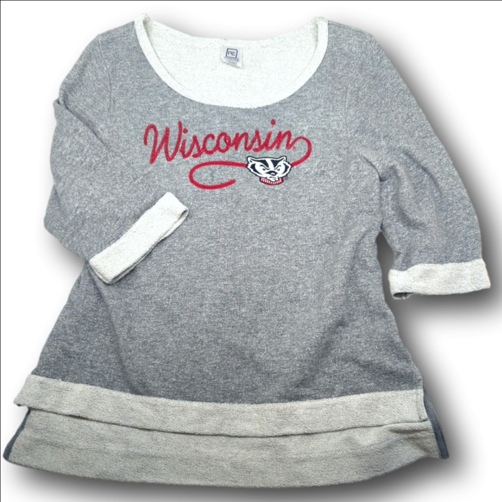 Women's Pro Edge Sweatshirt Size L Gray Wisconsin Badger